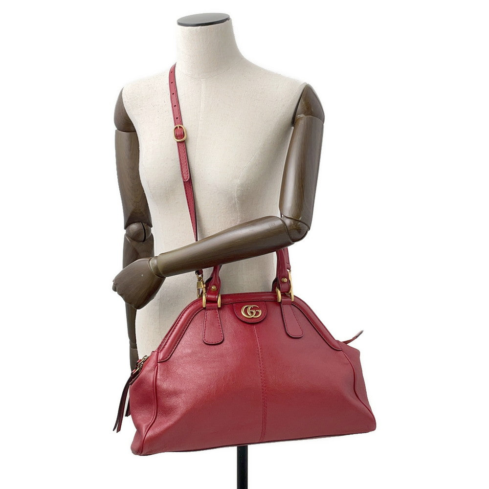 GUCCI Liber top handle bag Red516459 Leather Size Medium