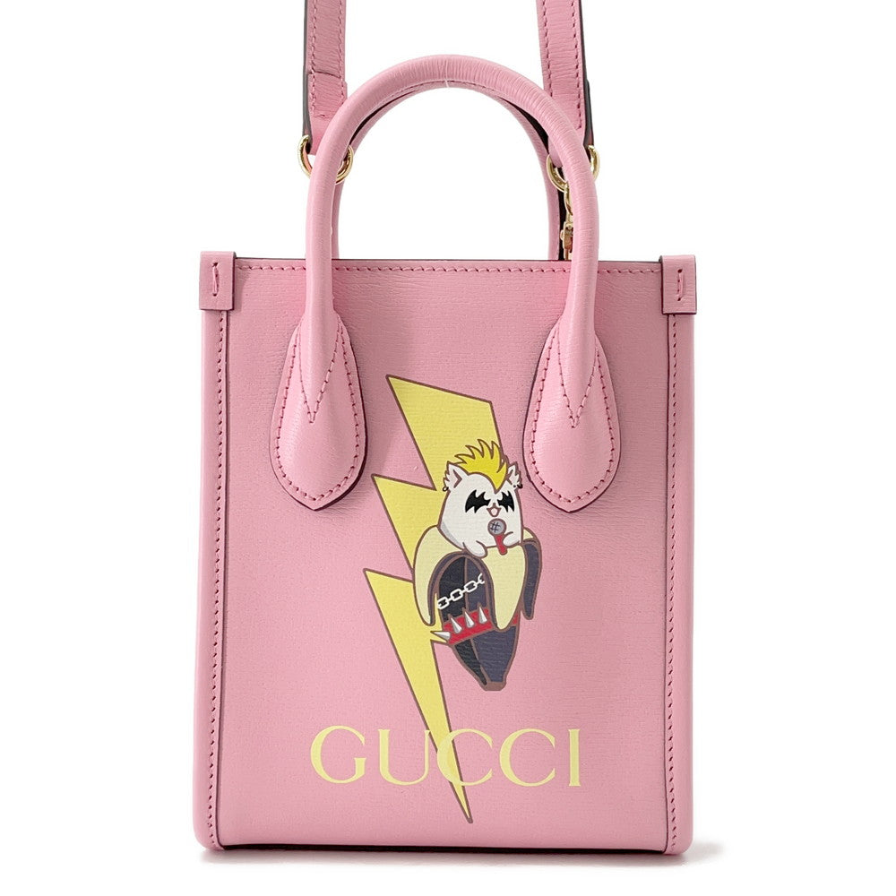 GUCCI Handbag Bananya Pink671623 Leather
