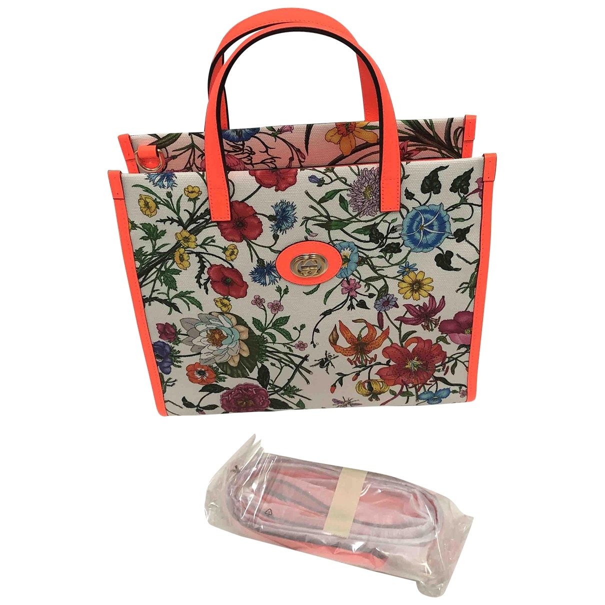 Gucci orange cloth handbag