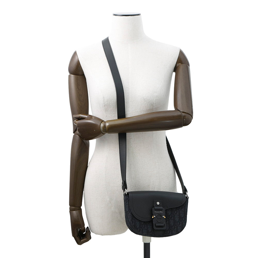 Dior Oblique Saddle Shoulder Black2ADCA435YKS Canvas Calf Leather Size Mini