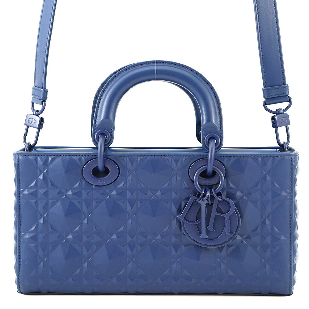 Dior Lady D Joy Cannage 2-Way Bag NavyM0540INEA Leather Size Medium