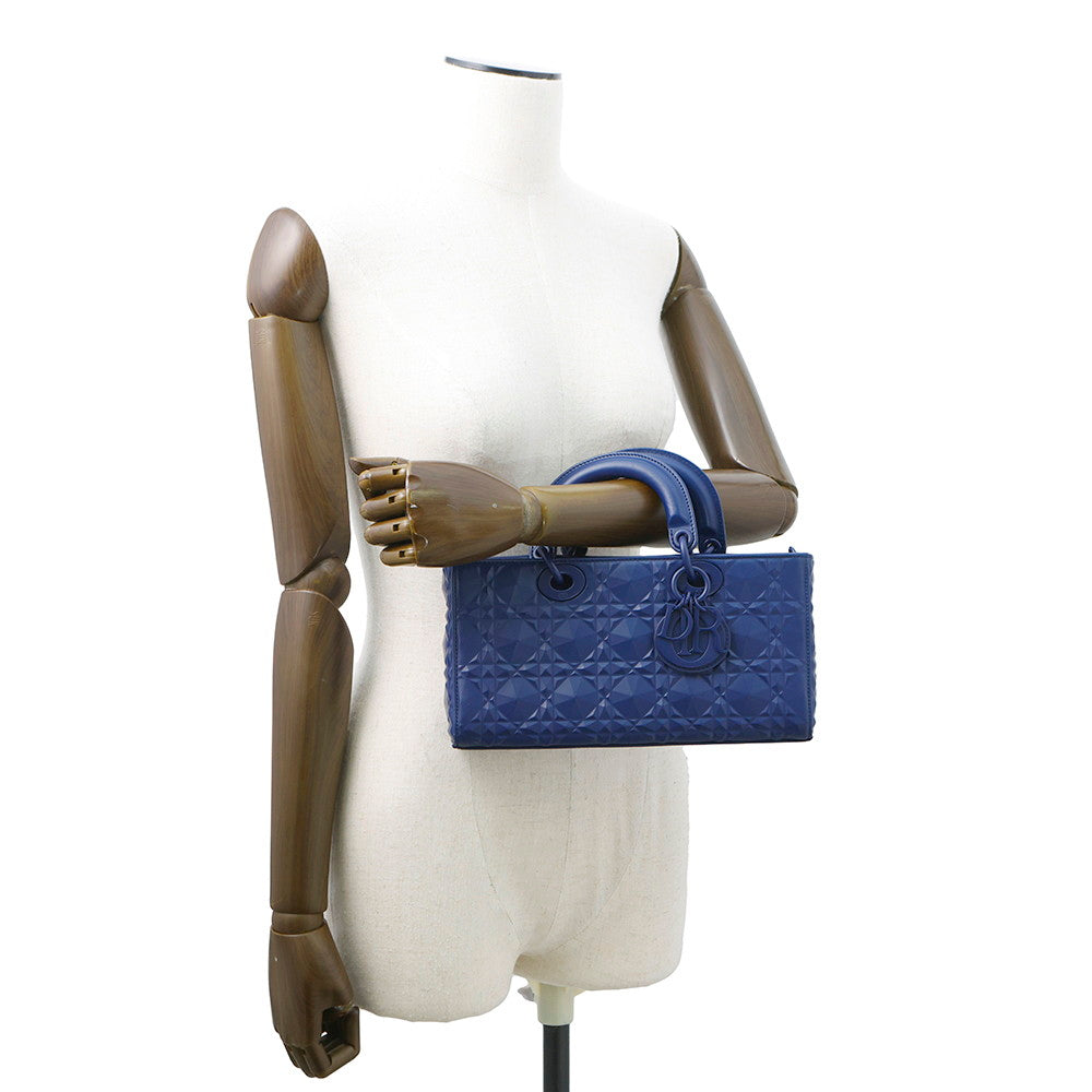 Dior Lady D Joy Cannage 2-Way Bag NavyM0540INEA Leather Size Medium