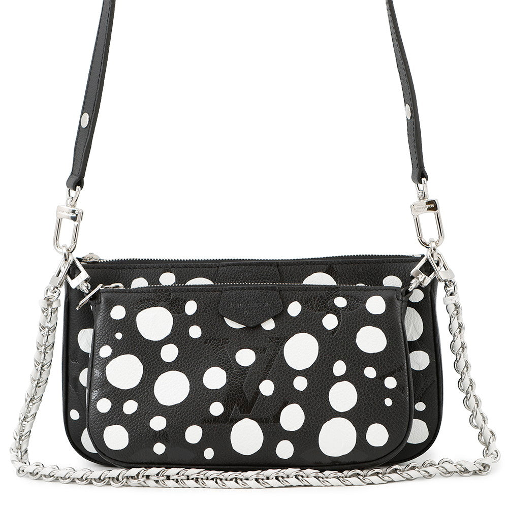 LOUIS VUITTON LV x YK Multi?Pochette Accessoires NoirM46410 Monogram Empreinte Leather Infinity Dot