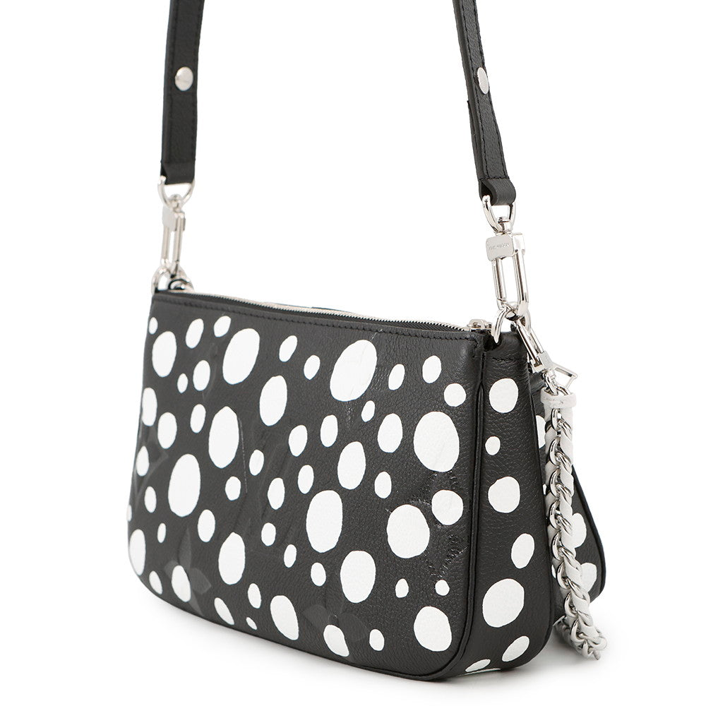 LOUIS VUITTON LV x YK Multi?Pochette Accessoires NoirM46410 Monogram Empreinte Leather Infinity Dot