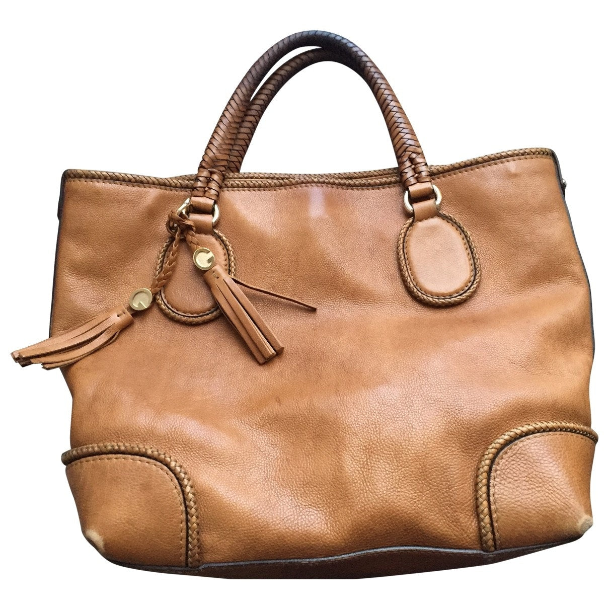 Gucci camel leather handbag
