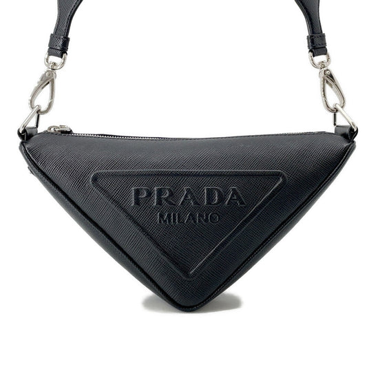 PRADA Triangle Bag Sapphire Shoulder Bag Black2VH155 Leather