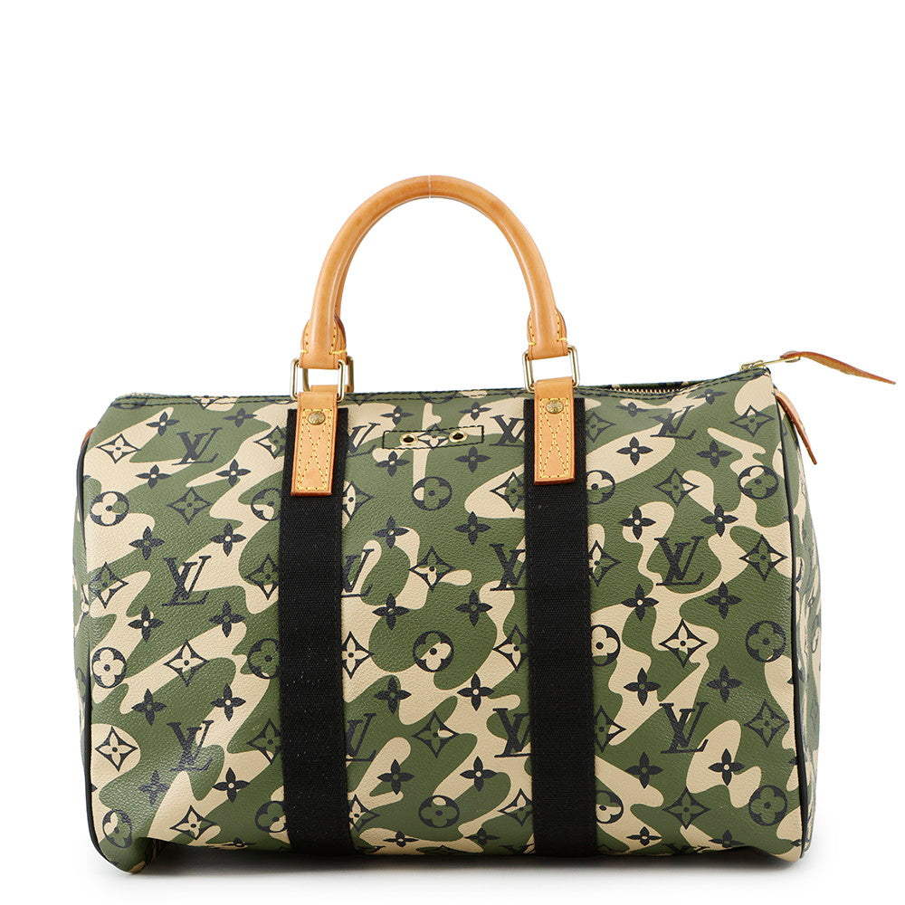 LOUIS VUITTON Speedy KhakiM95773 Monogramou Flage Takashi Murakami Size 35