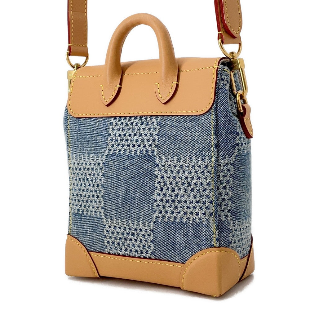 Luxury Women's Handbag | LOUIS VUITTON Nano Steamer Summer Men's Bag Blue/BeigeN40751 Damier・Denim