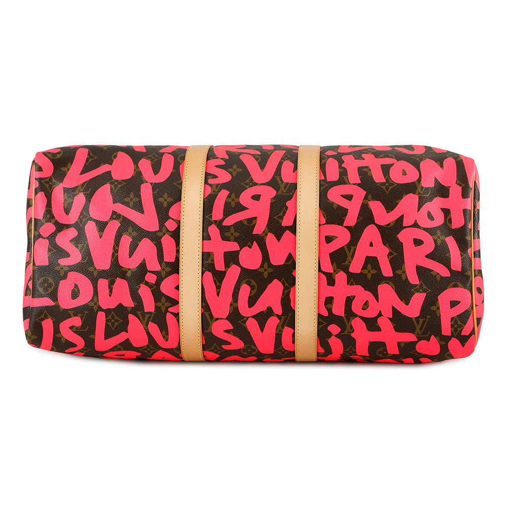 Luxury Women's Handbag | LOUIS VUITTON Keepall Fuchsia/BrownM93698 Monogram?Graffiti Size 50