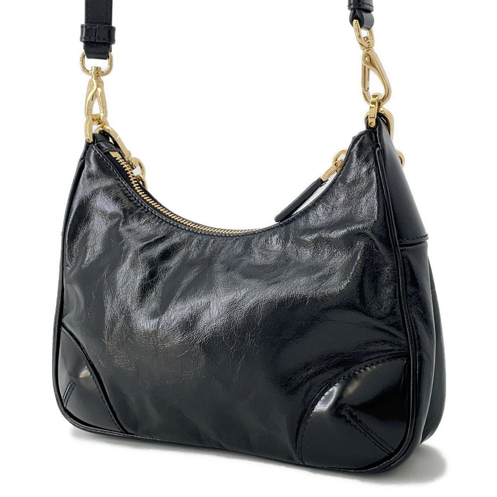 PRADA Re-Edition 2005 2WAYShoulder Bag Black1BH204 Leather Patent Leather