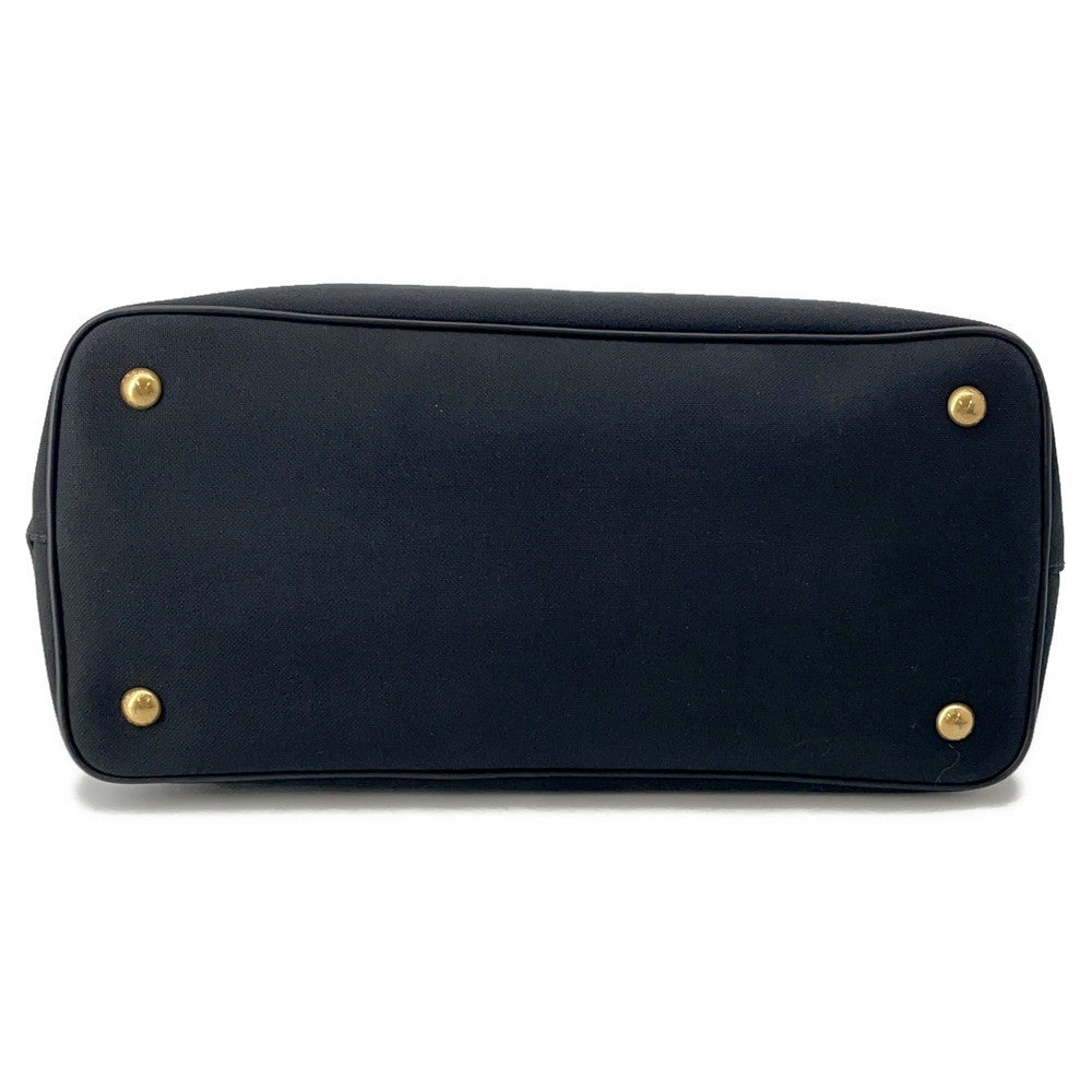 PRADA Jacquard 2WAY Handbag Black1BA579 Canvas Leather