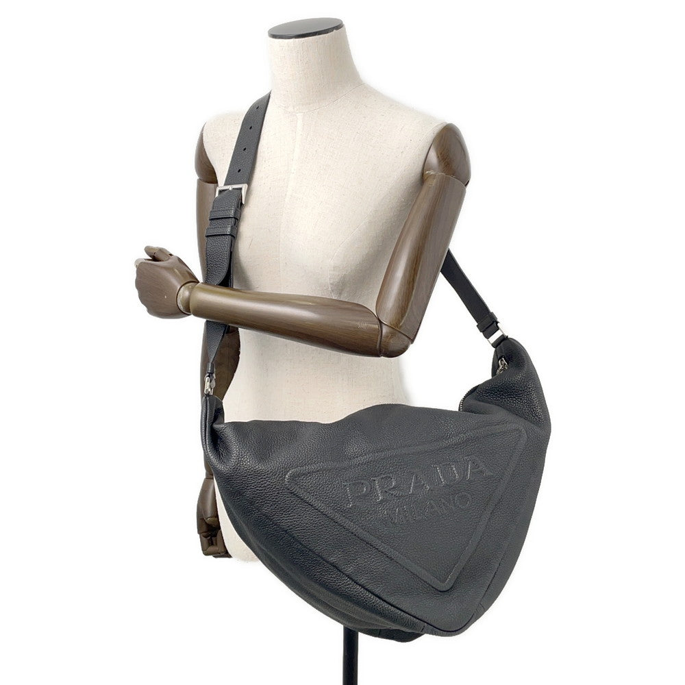 PRADA Triangle Shoulder Bag Black2VY007 Leather