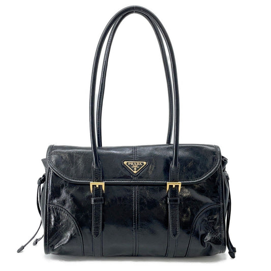 PRADA Shoulder Bag Black1BD376 Leather Size Medium