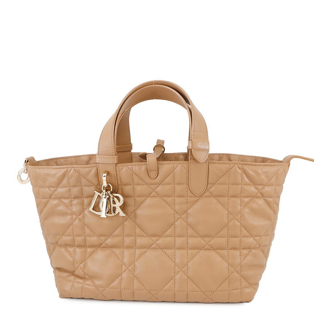 Dior TouJules Macrocannage Handbag TanM2821OSHJ Calf Leather Size Medium