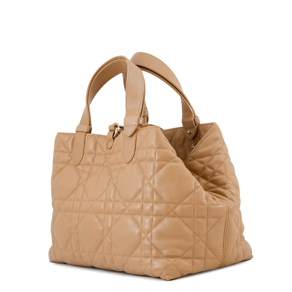 Dior TouJules Macrocannage Handbag TanM2821OSHJ Calf Leather Size Medium