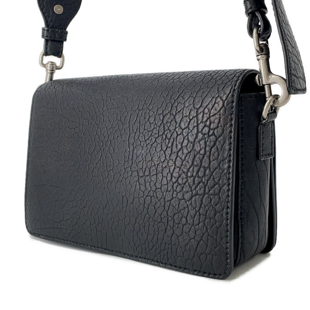 Dior Mosaique Logo Shoulder Bag Black Leather