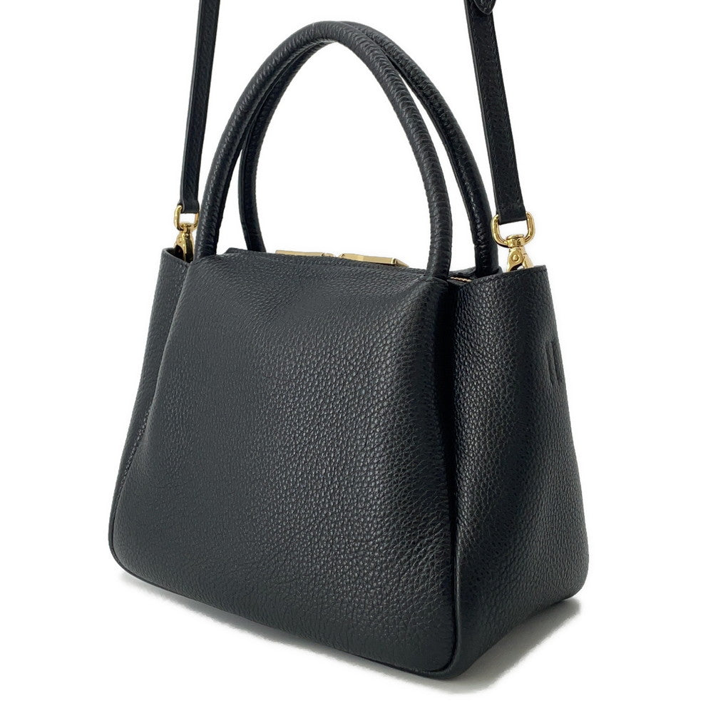 PRADA Vitello Dino 2WAY Handbag Black1BC145 Leather
