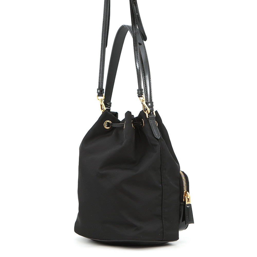 PRADA Re-Nylon Duet Bucket 2-way Bag Black1BH038 Nylon Patent Leather