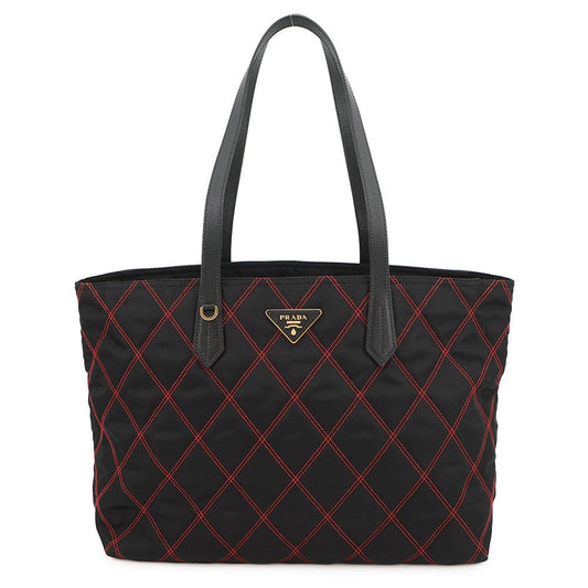 PRADA Tote Bag Black1BG085 Nylon Saffiano LeatherLeather