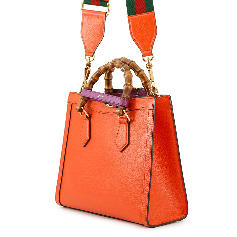 GUCCI Diana 2WAYBag Orange/Beige702721 Leather Size Small
