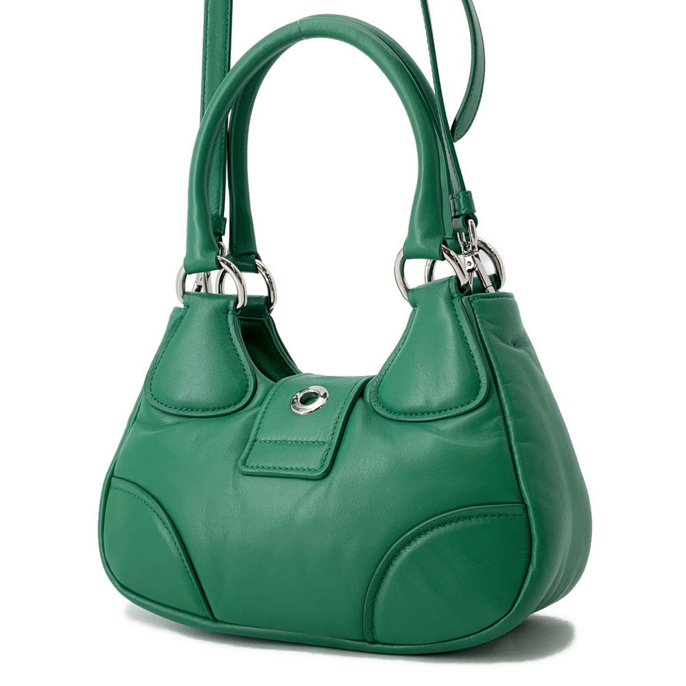 PRADA Re-Edition 2002 Moon 2wayShoulder Green1BA381 Padded Nappa Leather