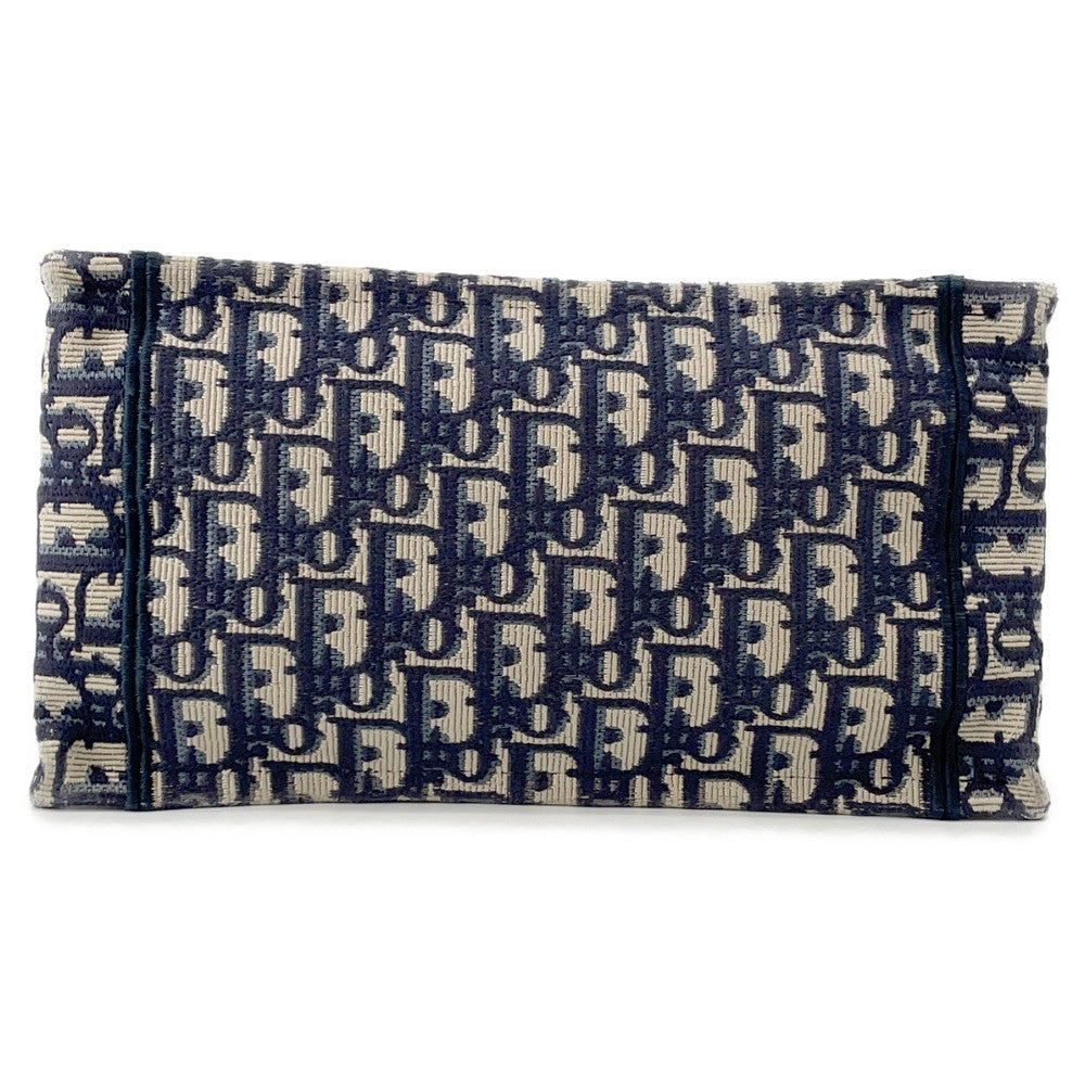 Dior Oblique Embroidery Book Tote Navy/BeigeM1265ZRIW Canvas Size Small