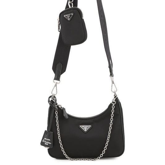PRADA Re-Edition 2005 Re-Nylon Shoulder Bag Black1BH204 Nylon Leather