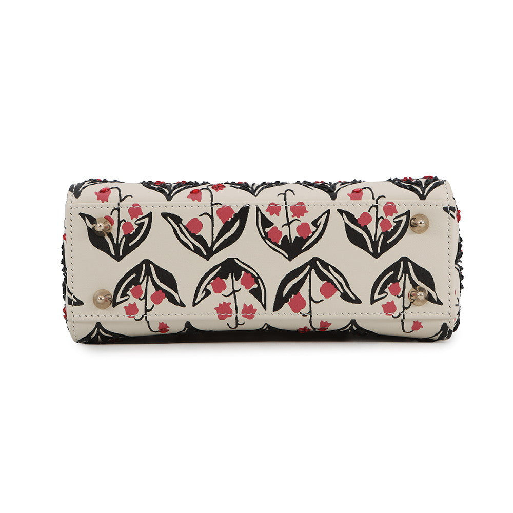 Dior Dior 2-way Bag for Women, Beaded White/Pink/Black Leather Rhinestone Size Small