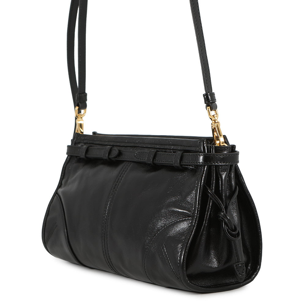 PRADA Bonnie Shoulder Bag Black1BH215 Leather Size Small