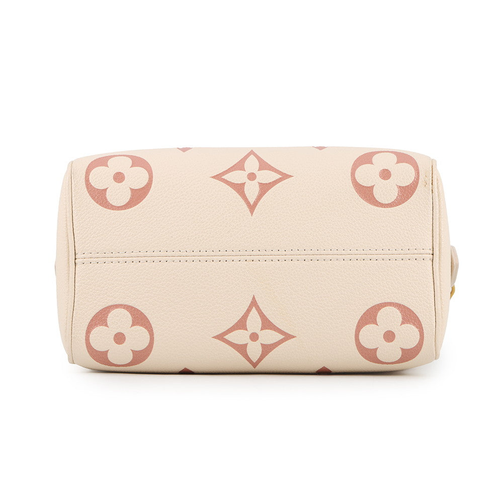 LOUIS VUITTON Speedy Bandouliere Crème/Rose TrianoneM46397 Monogram Empreinte Leather Size 20