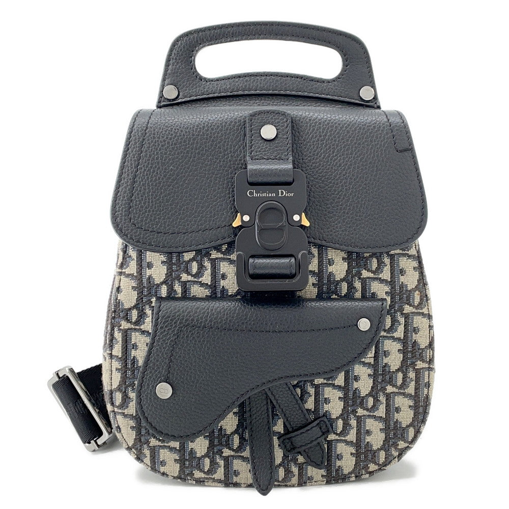 Dior Oblique Gallop Mini Sling Bag Black/Beige1ADBO022YKS Canvas Leather