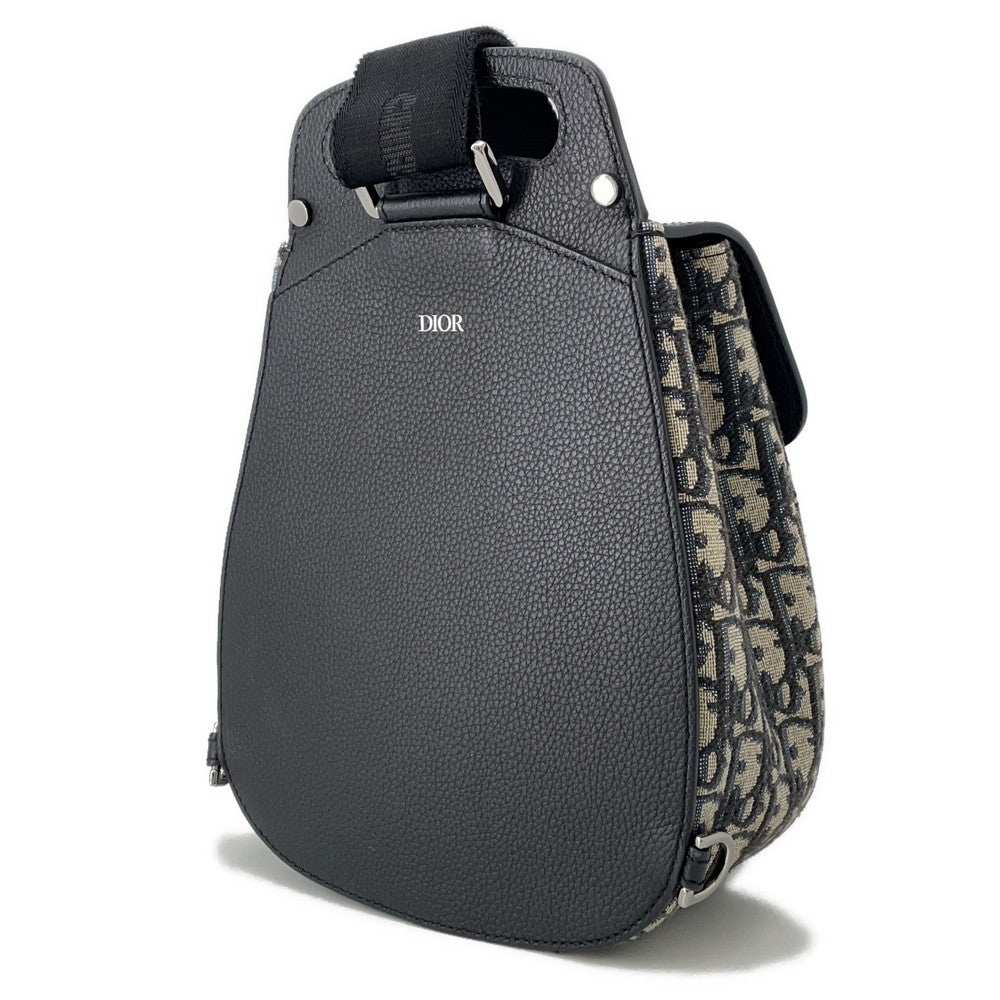Dior Oblique Gallop Mini Sling Bag Black/Beige1ADBO022YKS Canvas Leather