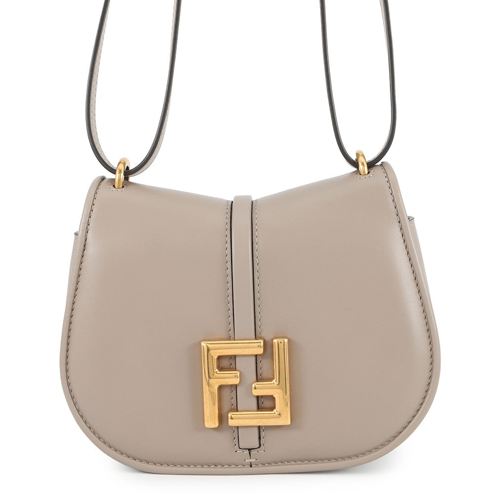 FENDI C'mon Shoulder Bag Beige8BS082 Leather Size Small