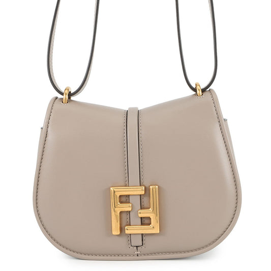 FENDI C'mon Shoulder Bag Beige8BS082 Leather Size Small