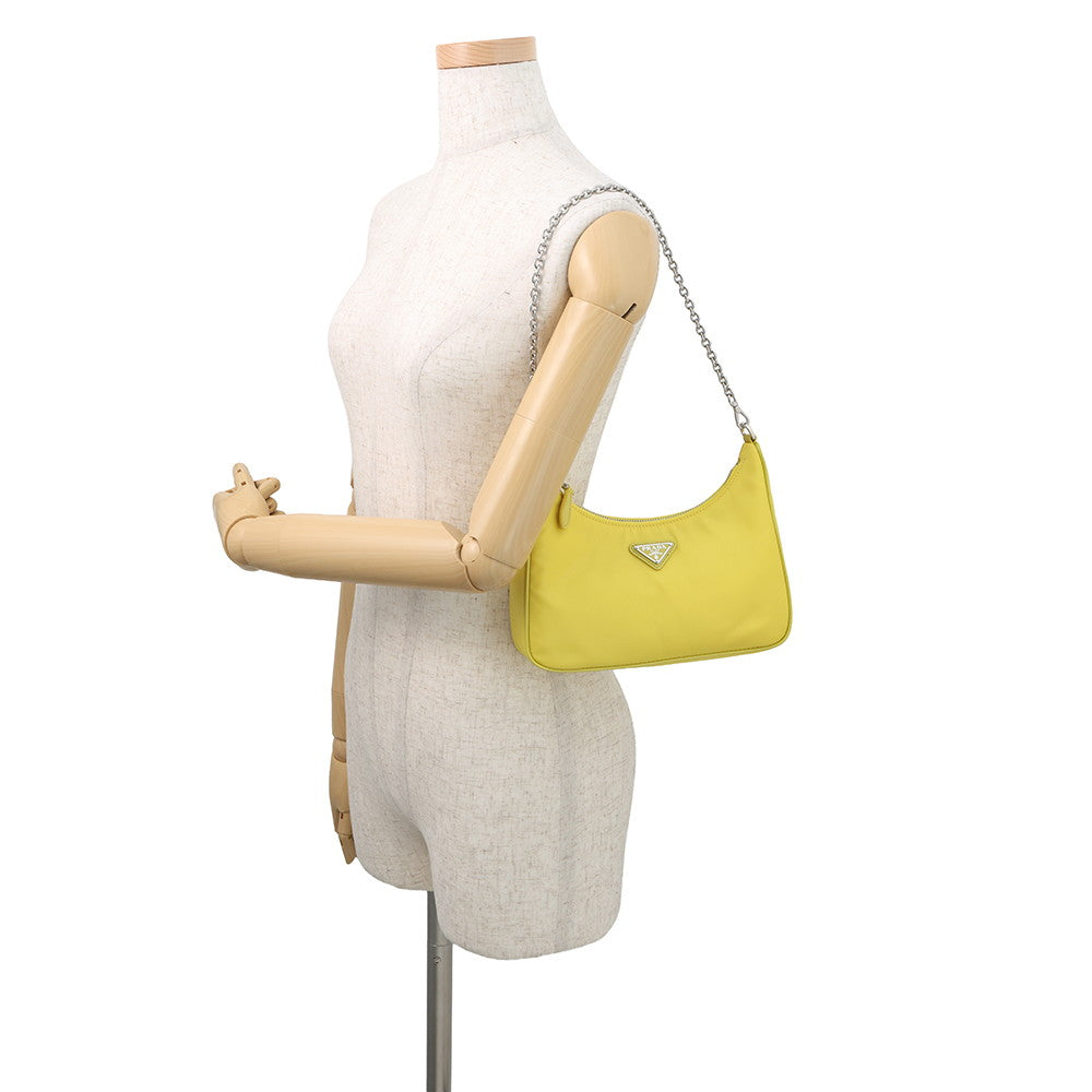 PRADA Re-Edition 2005 Re-Nylon Shoulder Bag Yellow1BH204 Nylon Leather