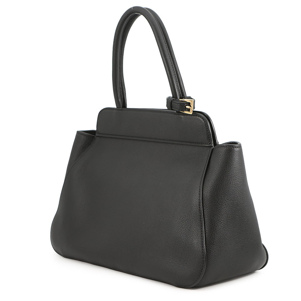 PRADA Handbag Black1BG533 Soft Grain Leather Size Medium