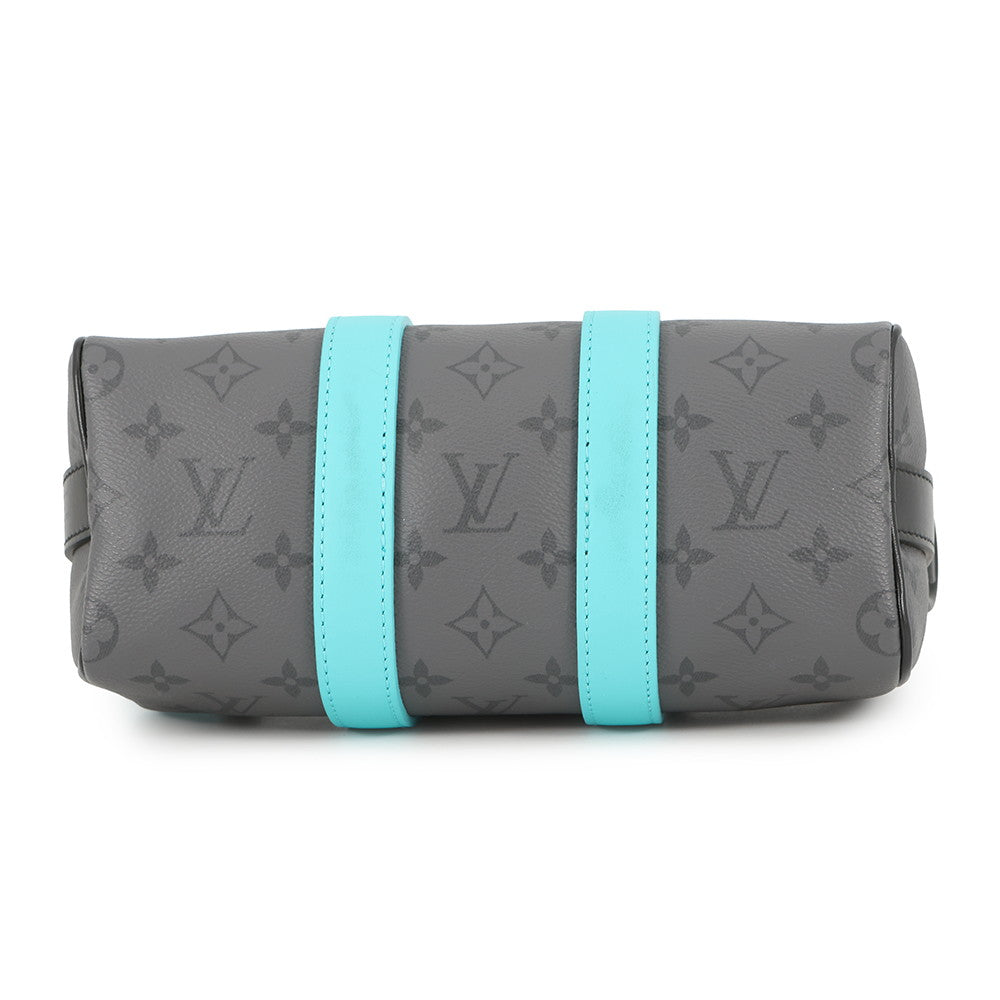LOUIS VUITTON Keepall Bandouliere Turquoise/NoirM11645 Monogram Eclipse Reverse Size 25
