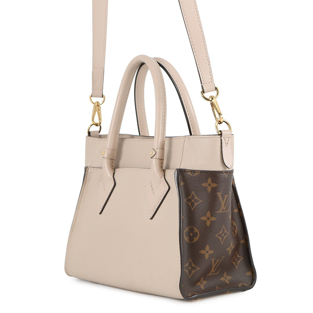 LOUIS VUITTON On My Side Greige/Light BlueM57729 Monogram Calf Leather Size PM