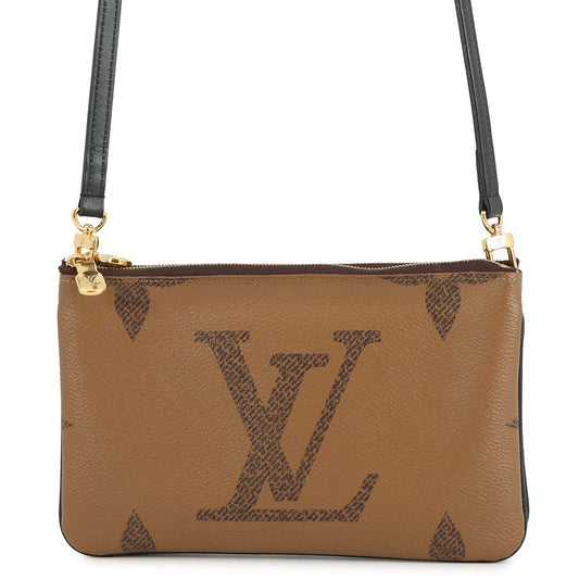 LOUIS VUITTON Pochette double zip NoirM69203 Monogram Monogram / Giant Reverse