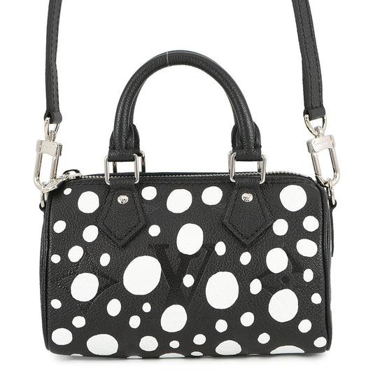LOUIS VUITTON LV × YK Nano Speedy Noir/WhiteM81910 Monogram Empreinte Leather Infinity Dot Size Nano