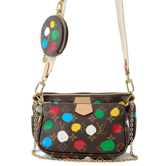 LOUIS VUITTON LV x YK Multi?Pochette Accessoires RedM46385 Monogram Painted Dot