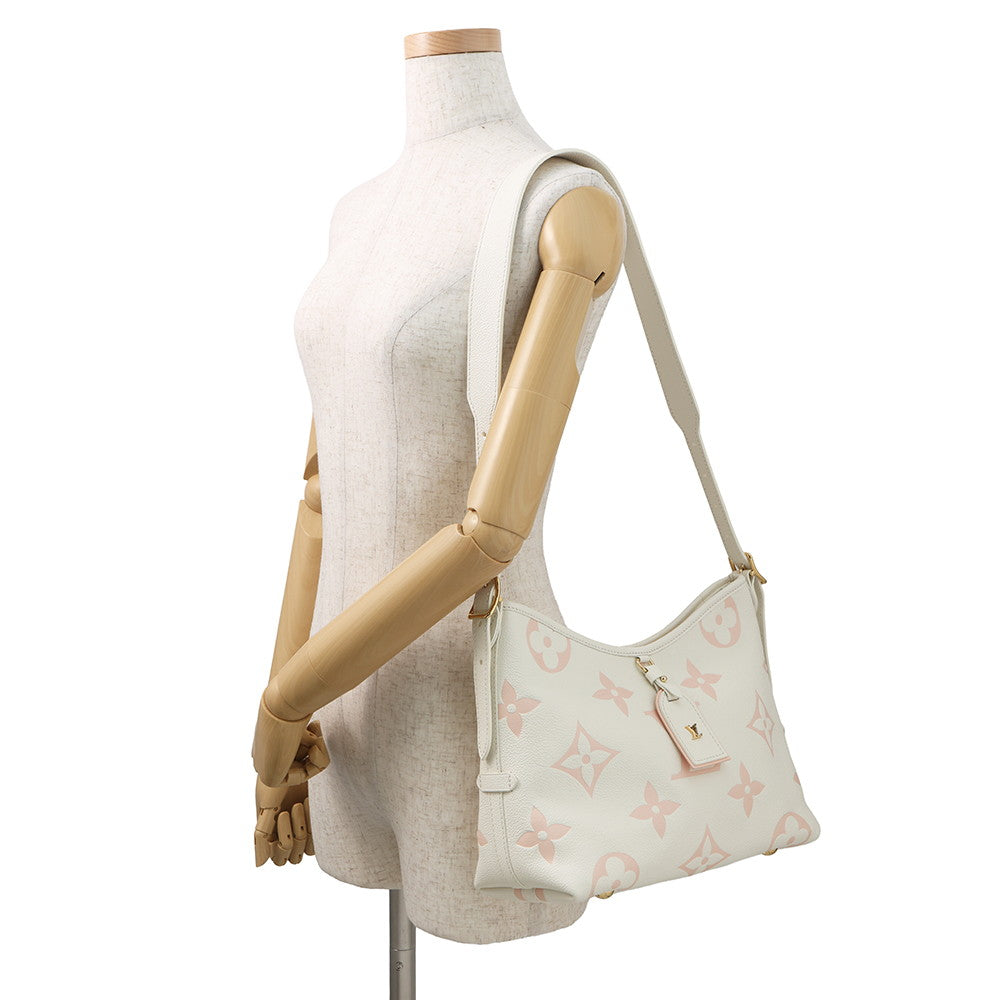 LOUIS VUITTON Carryall Zip NM White/PinkM24141 Bicolor Monogram Empreinte Leather Size PM