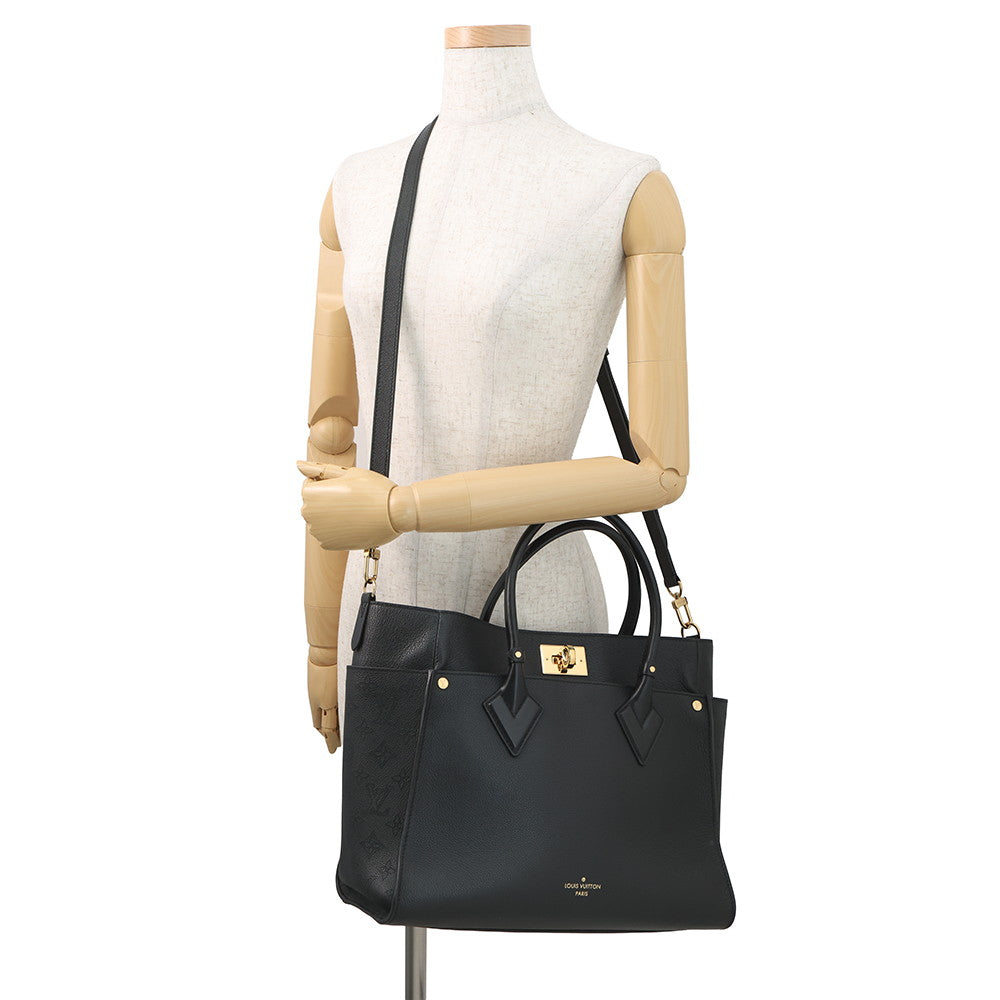 LOUIS VUITTON On My Side NoirM22225 Calf Leather Monogram Mahina Size GM