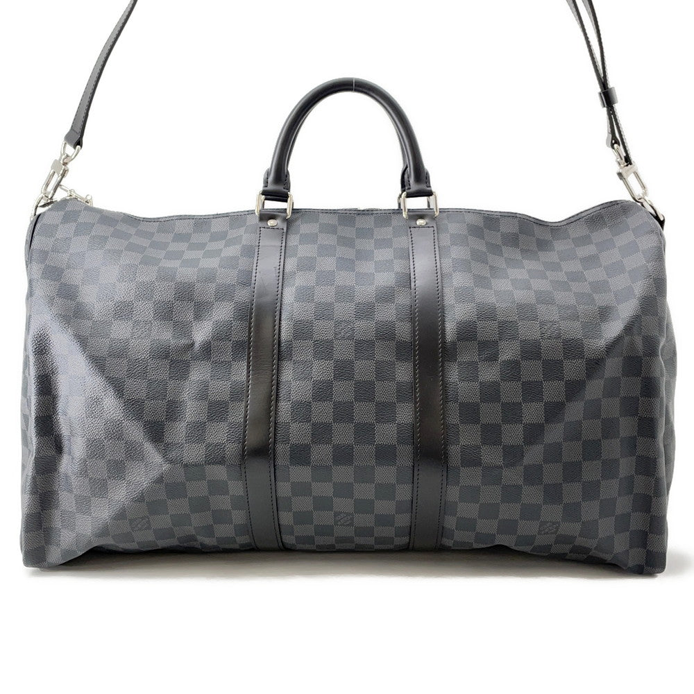 LOUIS VUITTON Keepall Bandouliere NoirN41413 Damier Graphite Size 55