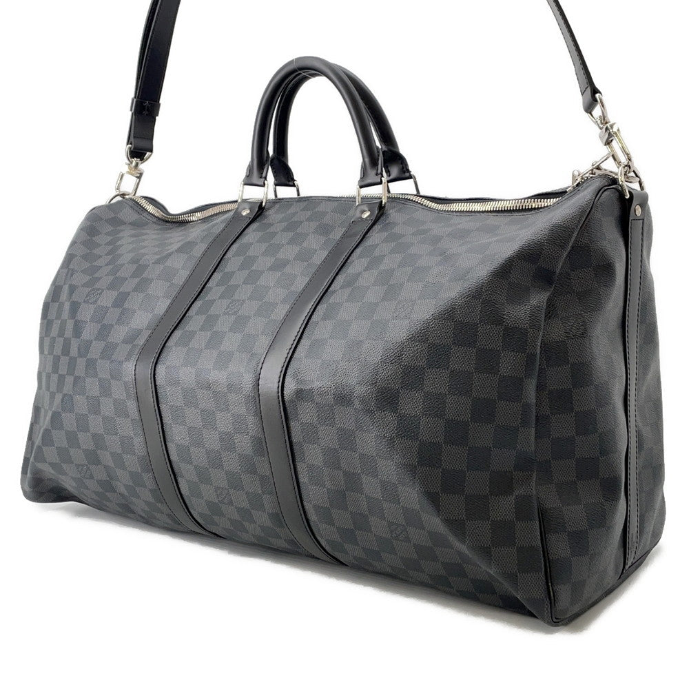 LOUIS VUITTON Keepall Bandouliere NoirN41413 Damier Graphite Size 55