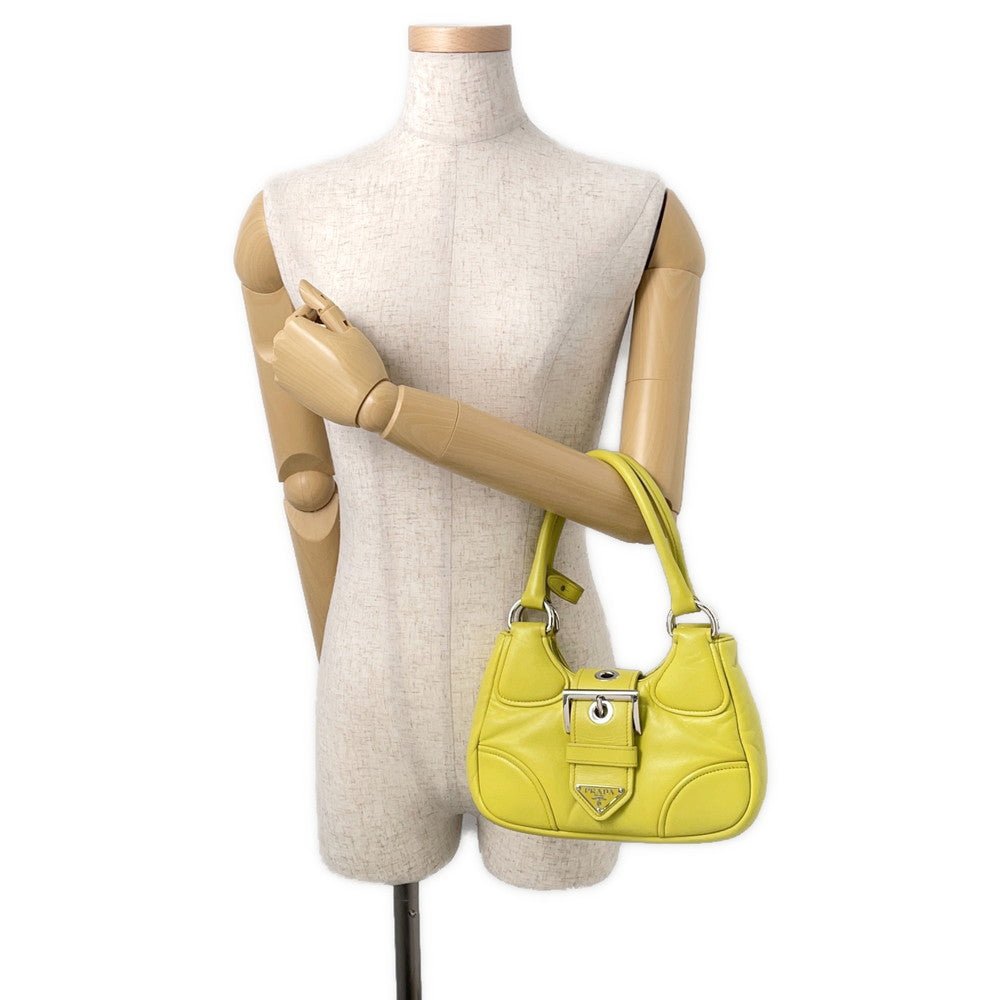 PRADA Moon 2WAYHandbag Yellow1BA381 Leather
