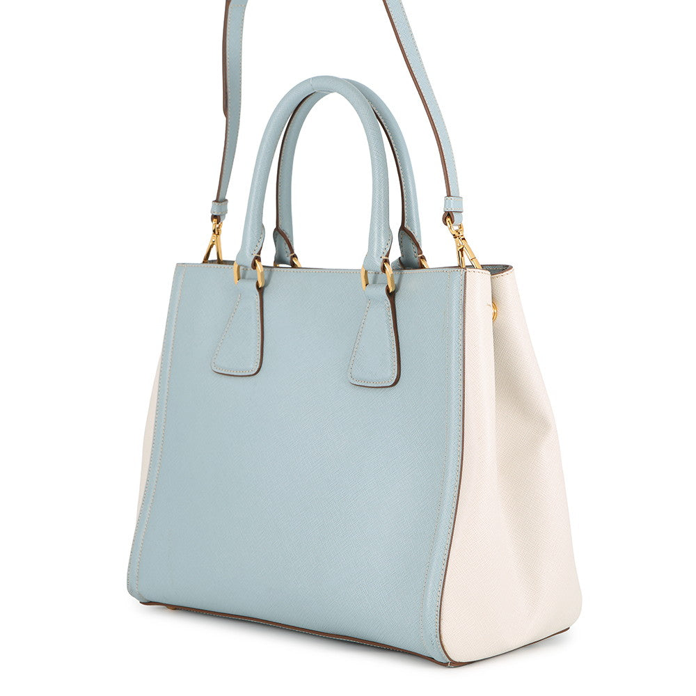 PRADA Saffiano Leather 2WAYHandbag Light Blue/WhiteBN2438 Leather