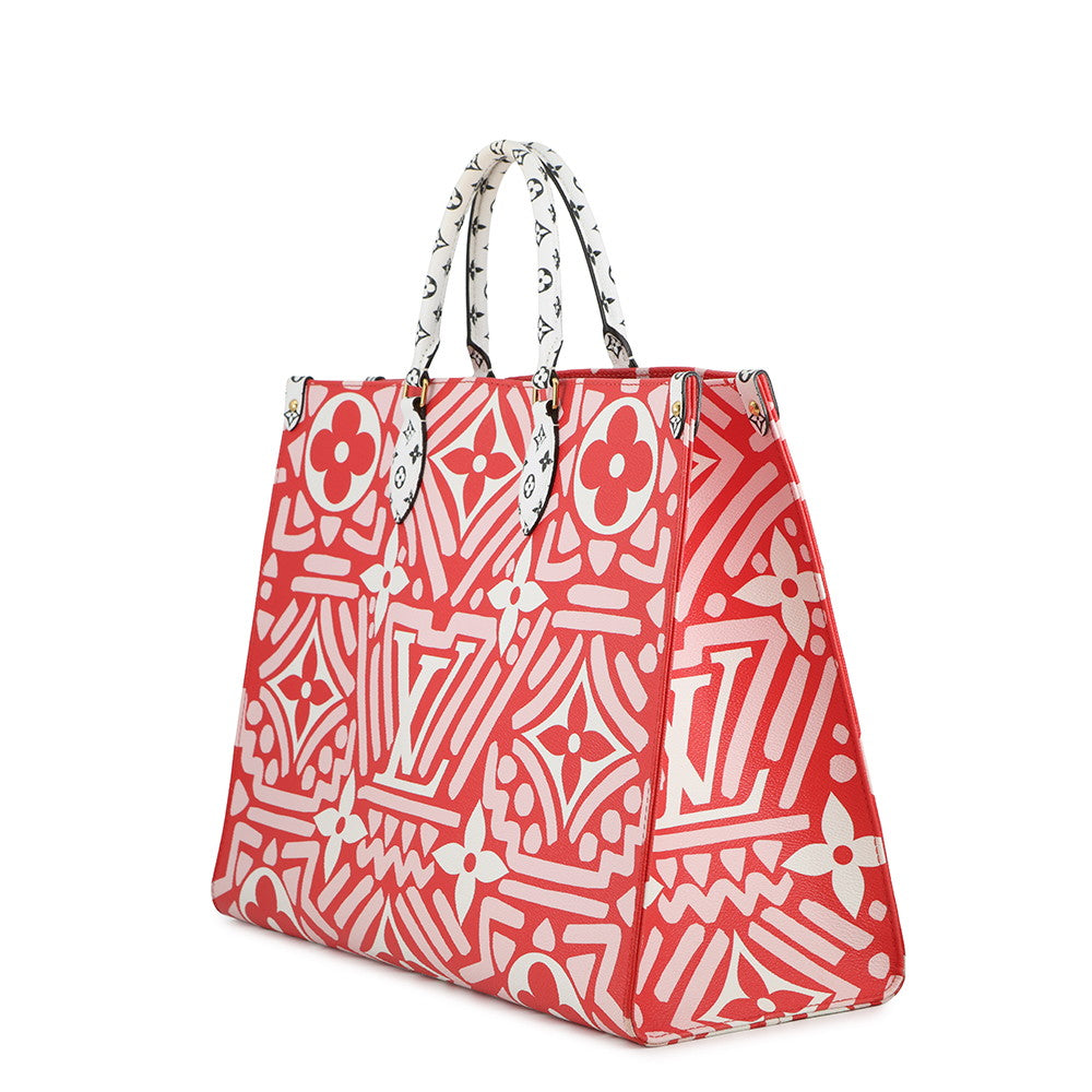 LOUIS VUITTON Onthego Red Monogram Giant LV Crafty Size GM