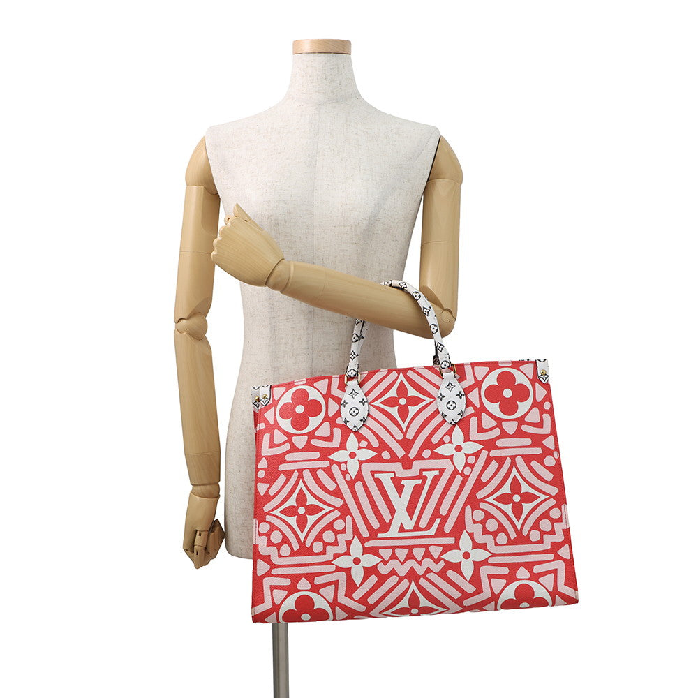 LOUIS VUITTON Onthego Red Monogram Giant LV Crafty Size GM
