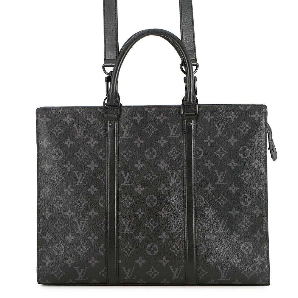 LOUIS VUITTON Sac Plat / Horizontal Zip NoirM45265 Monogram Eclipse